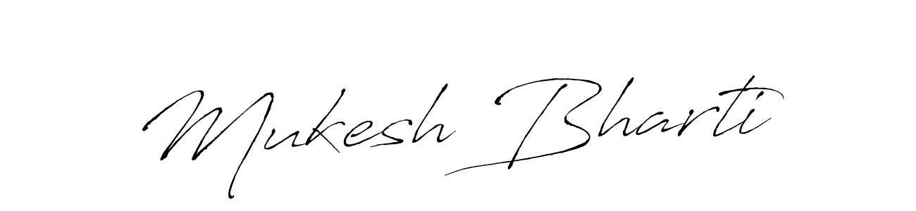 How to make Mukesh Bharti name signature. Use Antro_Vectra style for creating short signs online. This is the latest handwritten sign. Mukesh Bharti signature style 6 images and pictures png