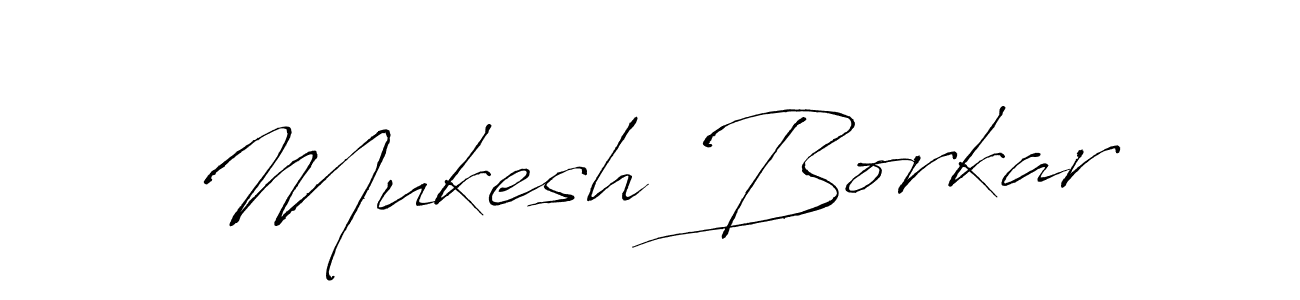 Mukesh Borkar stylish signature style. Best Handwritten Sign (Antro_Vectra) for my name. Handwritten Signature Collection Ideas for my name Mukesh Borkar. Mukesh Borkar signature style 6 images and pictures png