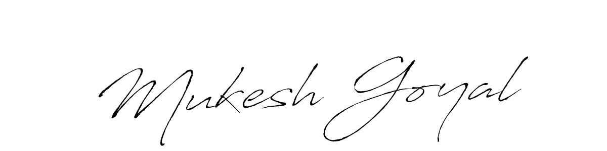 Create a beautiful signature design for name Mukesh Goyal. With this signature (Antro_Vectra) fonts, you can make a handwritten signature for free. Mukesh Goyal signature style 6 images and pictures png