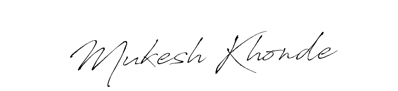 How to make Mukesh Khonde name signature. Use Antro_Vectra style for creating short signs online. This is the latest handwritten sign. Mukesh Khonde signature style 6 images and pictures png
