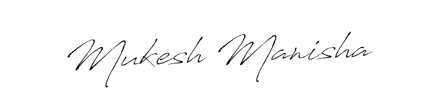 The best way (Antro_Vectra) to make a short signature is to pick only two or three words in your name. The name Mukesh Manisha include a total of six letters. For converting this name. Mukesh Manisha signature style 6 images and pictures png