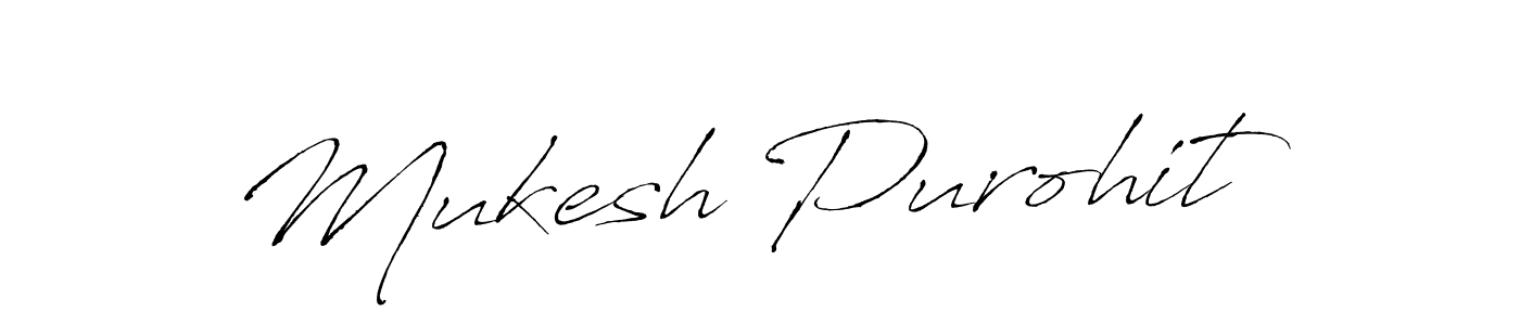 How to make Mukesh Purohit name signature. Use Antro_Vectra style for creating short signs online. This is the latest handwritten sign. Mukesh Purohit signature style 6 images and pictures png