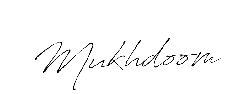 Design your own signature with our free online signature maker. With this signature software, you can create a handwritten (Antro_Vectra) signature for name Mukhdoom. Mukhdoom signature style 6 images and pictures png