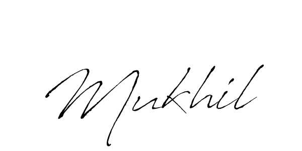 Make a beautiful signature design for name Mukhil. With this signature (Antro_Vectra) style, you can create a handwritten signature for free. Mukhil signature style 6 images and pictures png