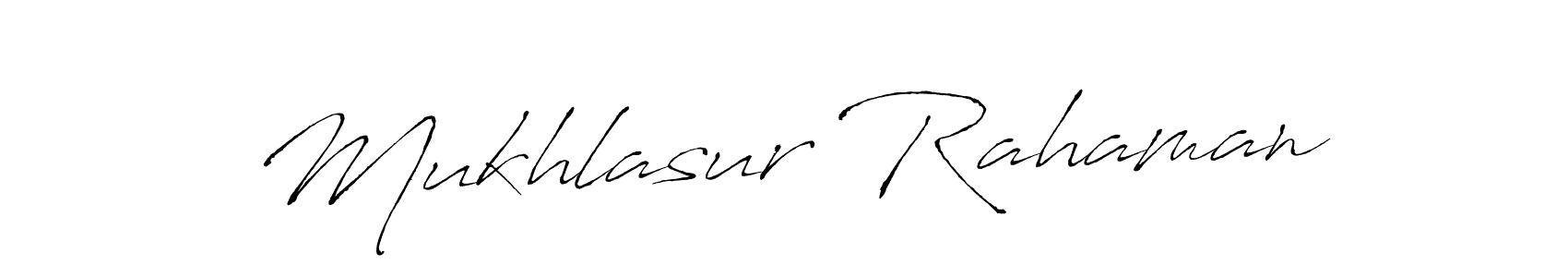 Make a beautiful signature design for name Mukhlasur Rahaman. With this signature (Antro_Vectra) style, you can create a handwritten signature for free. Mukhlasur Rahaman signature style 6 images and pictures png