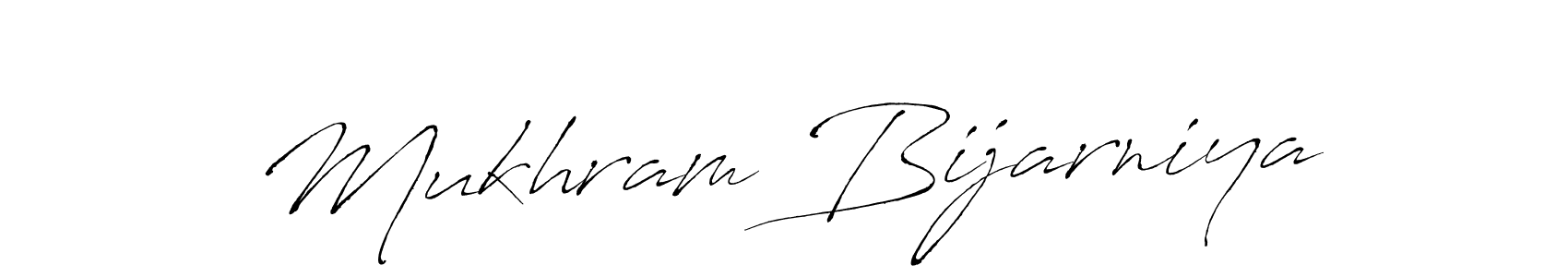 How to make Mukhram Bijarniya name signature. Use Antro_Vectra style for creating short signs online. This is the latest handwritten sign. Mukhram Bijarniya signature style 6 images and pictures png