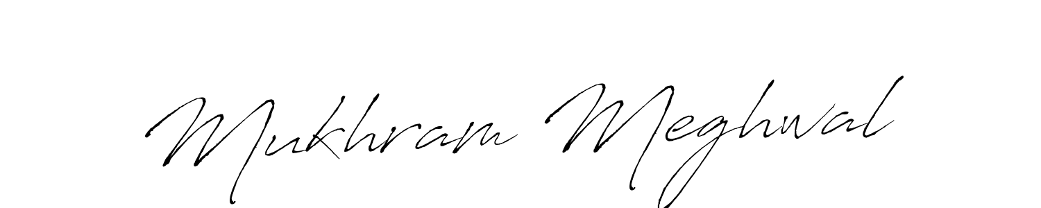 Also we have Mukhram Meghwal name is the best signature style. Create professional handwritten signature collection using Antro_Vectra autograph style. Mukhram Meghwal signature style 6 images and pictures png