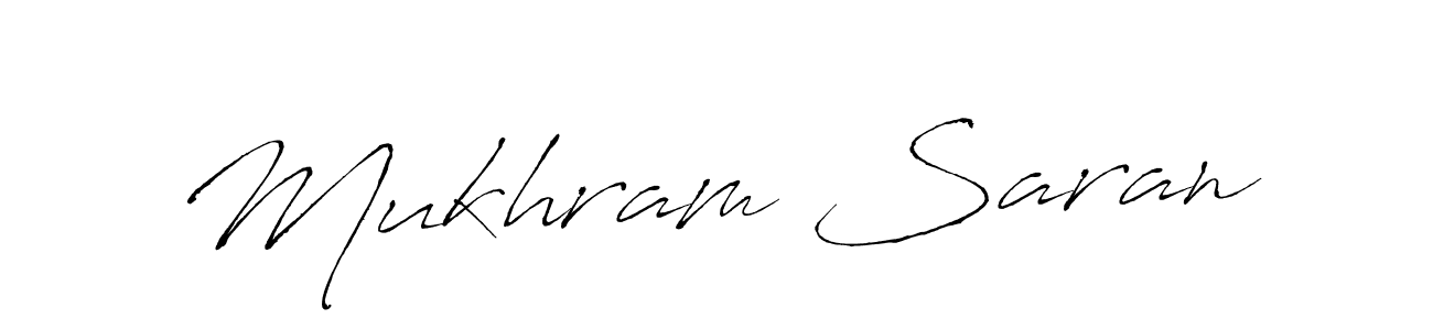 How to make Mukhram Saran name signature. Use Antro_Vectra style for creating short signs online. This is the latest handwritten sign. Mukhram Saran signature style 6 images and pictures png