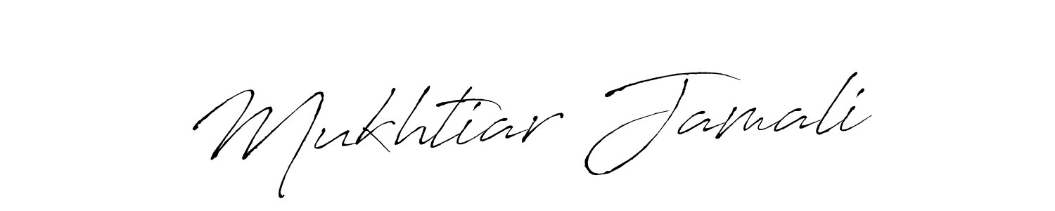 How to make Mukhtiar Jamali name signature. Use Antro_Vectra style for creating short signs online. This is the latest handwritten sign. Mukhtiar Jamali signature style 6 images and pictures png