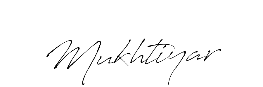 Make a beautiful signature design for name Mukhtiyar. With this signature (Antro_Vectra) style, you can create a handwritten signature for free. Mukhtiyar signature style 6 images and pictures png