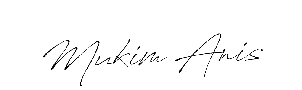 How to make Mukim Anis name signature. Use Antro_Vectra style for creating short signs online. This is the latest handwritten sign. Mukim Anis signature style 6 images and pictures png