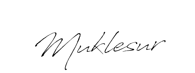 Create a beautiful signature design for name Muklesur. With this signature (Antro_Vectra) fonts, you can make a handwritten signature for free. Muklesur signature style 6 images and pictures png