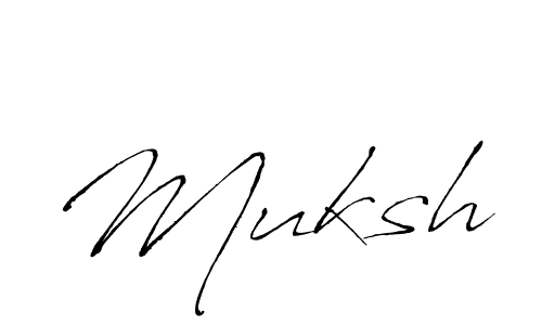 Muksh stylish signature style. Best Handwritten Sign (Antro_Vectra) for my name. Handwritten Signature Collection Ideas for my name Muksh. Muksh signature style 6 images and pictures png