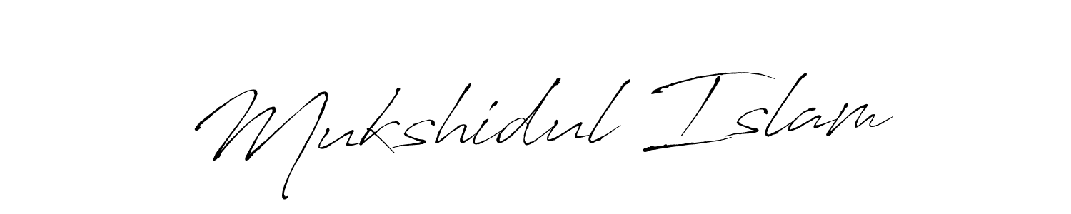 Create a beautiful signature design for name Mukshidul Islam. With this signature (Antro_Vectra) fonts, you can make a handwritten signature for free. Mukshidul Islam signature style 6 images and pictures png