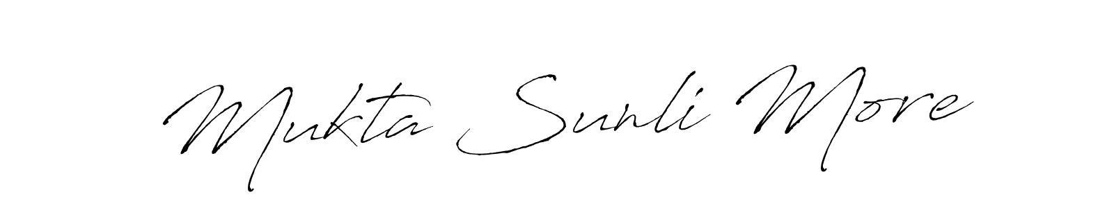Design your own signature with our free online signature maker. With this signature software, you can create a handwritten (Antro_Vectra) signature for name Mukta Sunli More. Mukta Sunli More signature style 6 images and pictures png