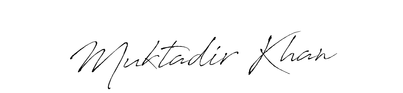 Make a beautiful signature design for name Muktadir Khan. With this signature (Antro_Vectra) style, you can create a handwritten signature for free. Muktadir Khan signature style 6 images and pictures png