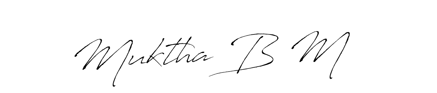 Design your own signature with our free online signature maker. With this signature software, you can create a handwritten (Antro_Vectra) signature for name Muktha B M ♡. Muktha B M ♡ signature style 6 images and pictures png