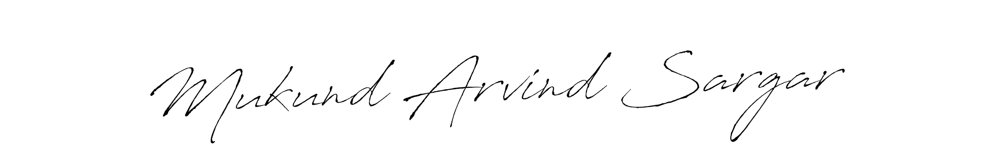 Mukund Arvind Sargar stylish signature style. Best Handwritten Sign (Antro_Vectra) for my name. Handwritten Signature Collection Ideas for my name Mukund Arvind Sargar. Mukund Arvind Sargar signature style 6 images and pictures png