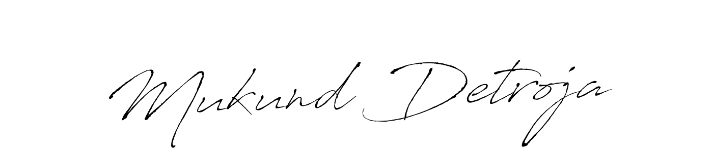 Make a beautiful signature design for name Mukund Detroja. With this signature (Antro_Vectra) style, you can create a handwritten signature for free. Mukund Detroja signature style 6 images and pictures png