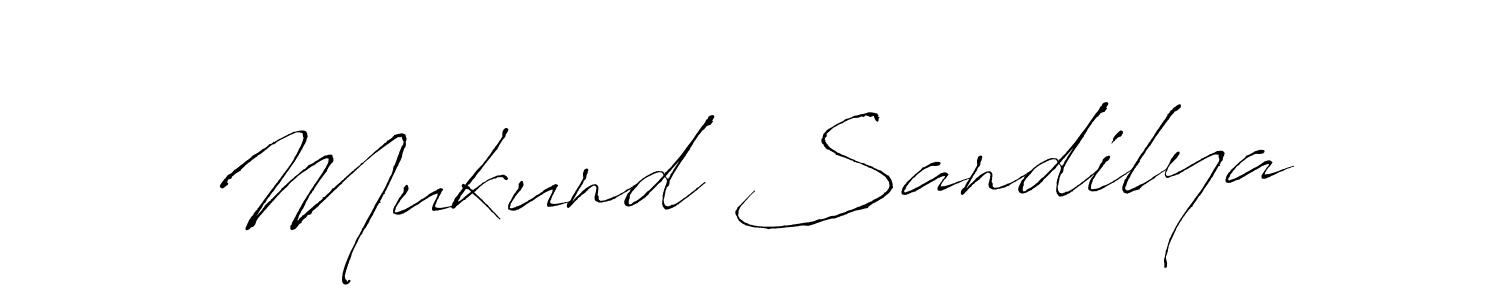 Antro_Vectra is a professional signature style that is perfect for those who want to add a touch of class to their signature. It is also a great choice for those who want to make their signature more unique. Get Mukund Sandilya name to fancy signature for free. Mukund Sandilya signature style 6 images and pictures png