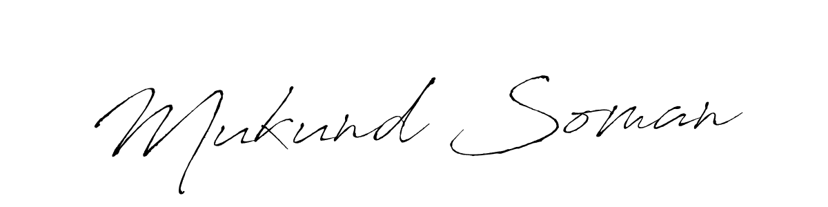Create a beautiful signature design for name Mukund Soman. With this signature (Antro_Vectra) fonts, you can make a handwritten signature for free. Mukund Soman signature style 6 images and pictures png