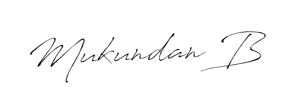 Design your own signature with our free online signature maker. With this signature software, you can create a handwritten (Antro_Vectra) signature for name Mukundan B. Mukundan B signature style 6 images and pictures png