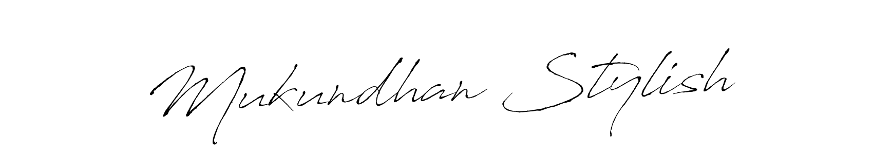 Make a beautiful signature design for name Mukundhan Stylish. With this signature (Antro_Vectra) style, you can create a handwritten signature for free. Mukundhan Stylish signature style 6 images and pictures png