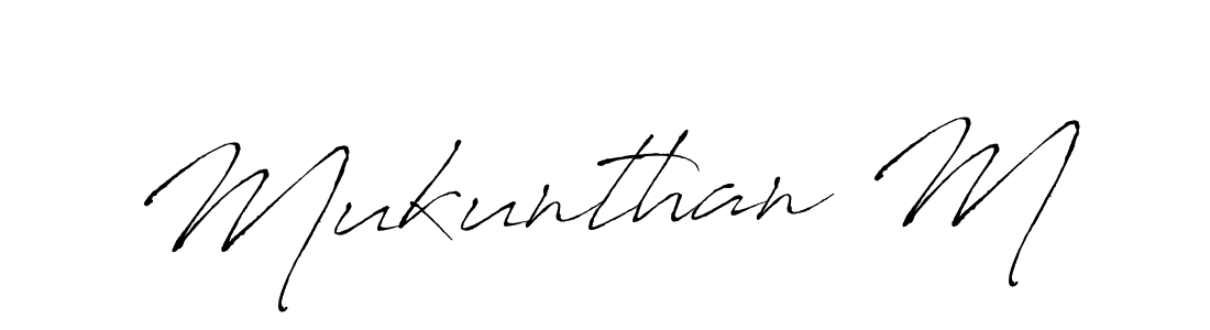 Mukunthan M stylish signature style. Best Handwritten Sign (Antro_Vectra) for my name. Handwritten Signature Collection Ideas for my name Mukunthan M. Mukunthan M signature style 6 images and pictures png