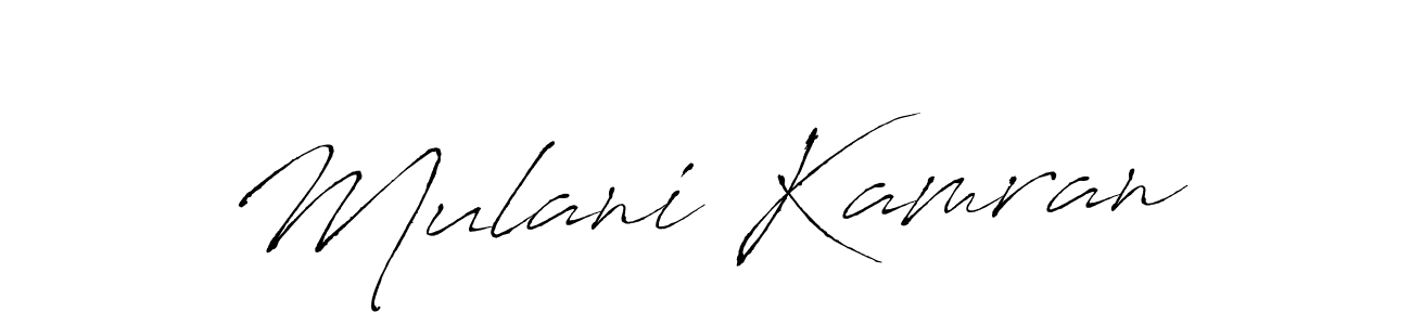 The best way (Antro_Vectra) to make a short signature is to pick only two or three words in your name. The name Mulani Kamran include a total of six letters. For converting this name. Mulani Kamran signature style 6 images and pictures png