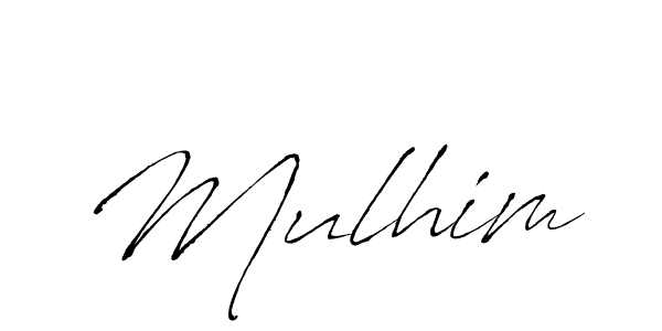 Use a signature maker to create a handwritten signature online. With this signature software, you can design (Antro_Vectra) your own signature for name Mulhim. Mulhim signature style 6 images and pictures png