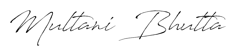 A modern signature idea for name Multani  Bhutta using Antro_Vectra font. Clean strokes and elegant curves make it stand out instantly. Multani  Bhutta signature style 6 images and pictures png