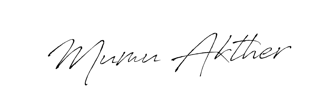 Design your own signature with our free online signature maker. With this signature software, you can create a handwritten (Antro_Vectra) signature for name Mumu Akther. Mumu Akther signature style 6 images and pictures png