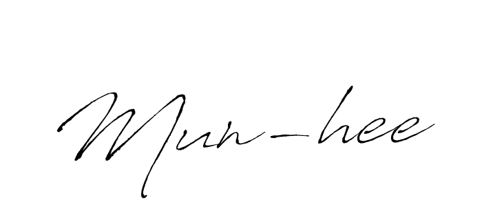 Mun-hee stylish signature style. Best Handwritten Sign (Antro_Vectra) for my name. Handwritten Signature Collection Ideas for my name Mun-hee. Mun-hee signature style 6 images and pictures png