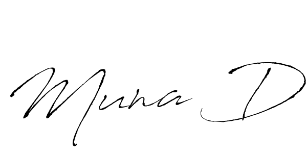 Use a signature maker to create a handwritten signature online. With this signature software, you can design (Antro_Vectra) your own signature for name Muna D. Muna D signature style 6 images and pictures png
