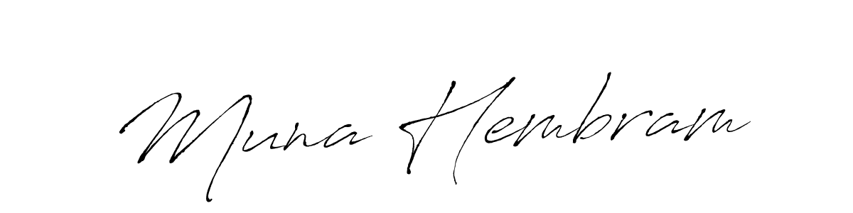 Use a signature maker to create a handwritten signature online. With this signature software, you can design (Antro_Vectra) your own signature for name Muna Hembram. Muna Hembram signature style 6 images and pictures png