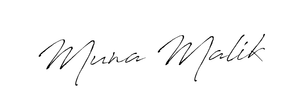 Create a beautiful signature design for name Muna Malik. With this signature (Antro_Vectra) fonts, you can make a handwritten signature for free. Muna Malik signature style 6 images and pictures png