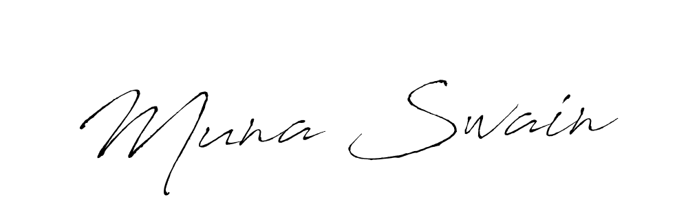 How to make Muna Swain name signature. Use Antro_Vectra style for creating short signs online. This is the latest handwritten sign. Muna Swain signature style 6 images and pictures png