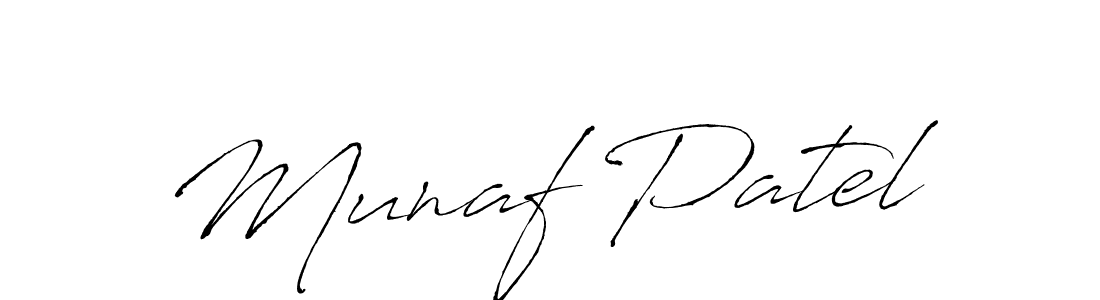 Make a beautiful signature design for name Munaf Patel. With this signature (Antro_Vectra) style, you can create a handwritten signature for free. Munaf Patel signature style 6 images and pictures png