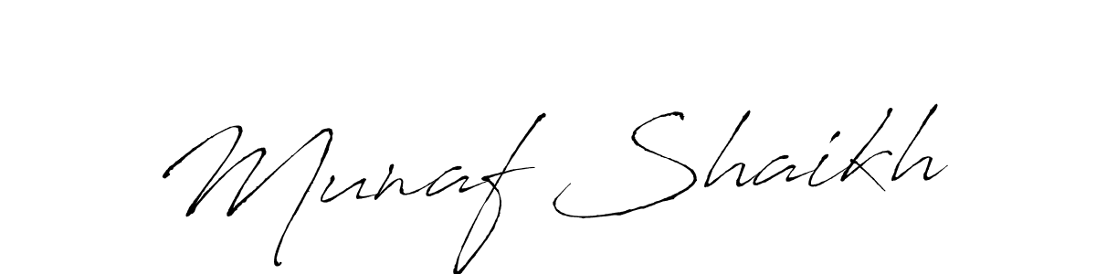Munaf Shaikh stylish signature style. Best Handwritten Sign (Antro_Vectra) for my name. Handwritten Signature Collection Ideas for my name Munaf Shaikh. Munaf Shaikh signature style 6 images and pictures png