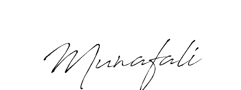 The best way (Antro_Vectra) to make a short signature is to pick only two or three words in your name. The name Munafali include a total of six letters. For converting this name. Munafali signature style 6 images and pictures png