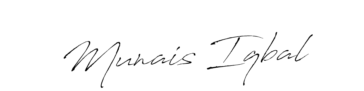 Make a beautiful signature design for name Munais Iqbal. With this signature (Antro_Vectra) style, you can create a handwritten signature for free. Munais Iqbal signature style 6 images and pictures png