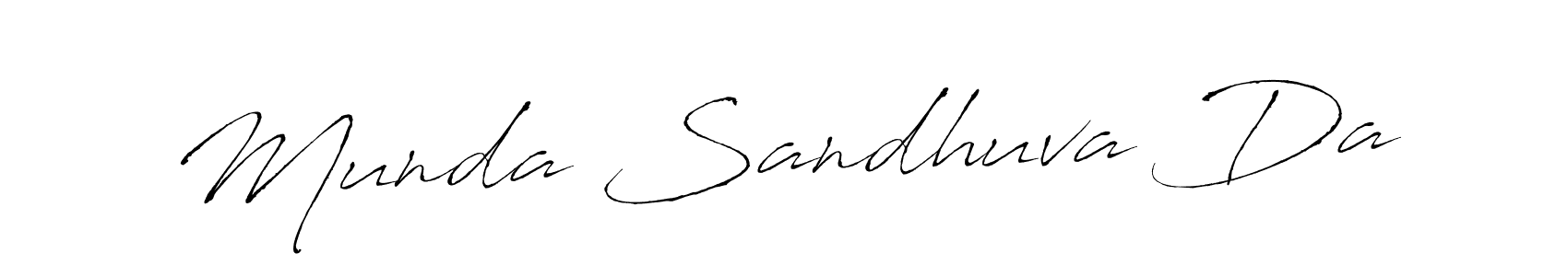 You should practise on your own different ways (Antro_Vectra) to write your name (Munda Sandhuva Da) in signature. don't let someone else do it for you. Munda Sandhuva Da signature style 6 images and pictures png