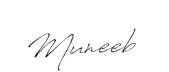 Make a beautiful signature design for name Muneeb . With this signature (Antro_Vectra) style, you can create a handwritten signature for free. Muneeb  signature style 6 images and pictures png