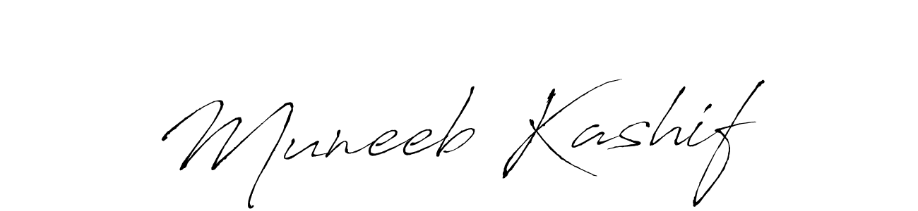 How to make Muneeb Kashif name signature. Use Antro_Vectra style for creating short signs online. This is the latest handwritten sign. Muneeb Kashif signature style 6 images and pictures png