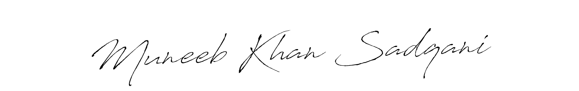 Create a beautiful signature design for name Muneeb Khan Sadqani. With this signature (Antro_Vectra) fonts, you can make a handwritten signature for free. Muneeb Khan Sadqani signature style 6 images and pictures png