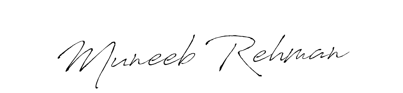 Muneeb Rehman stylish signature style. Best Handwritten Sign (Antro_Vectra) for my name. Handwritten Signature Collection Ideas for my name Muneeb Rehman. Muneeb Rehman signature style 6 images and pictures png