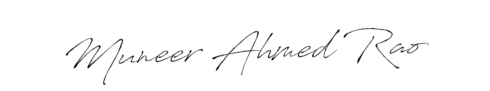 Muneer Ahmed Rao stylish signature style. Best Handwritten Sign (Antro_Vectra) for my name. Handwritten Signature Collection Ideas for my name Muneer Ahmed Rao. Muneer Ahmed Rao signature style 6 images and pictures png