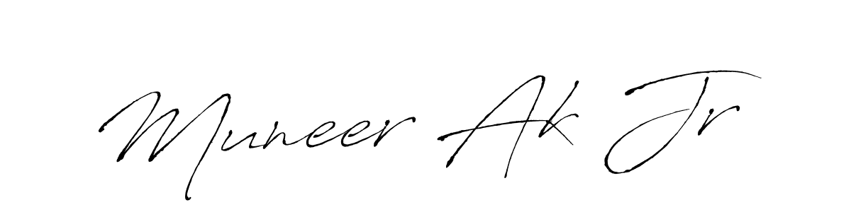 Muneer Ak Jr stylish signature style. Best Handwritten Sign (Antro_Vectra) for my name. Handwritten Signature Collection Ideas for my name Muneer Ak Jr. Muneer Ak Jr signature style 6 images and pictures png