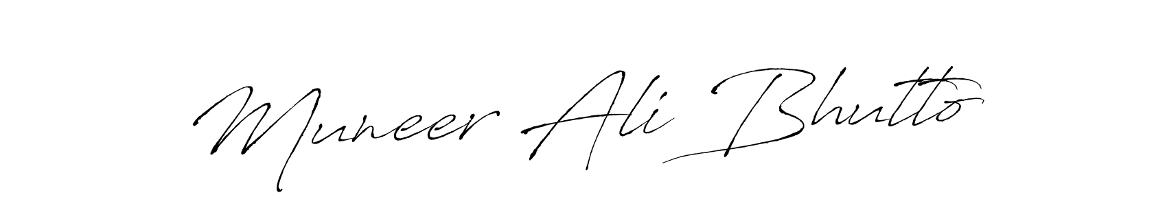 Create a beautiful signature design for name Muneer Ali Bhutto. With this signature (Antro_Vectra) fonts, you can make a handwritten signature for free. Muneer Ali Bhutto signature style 6 images and pictures png