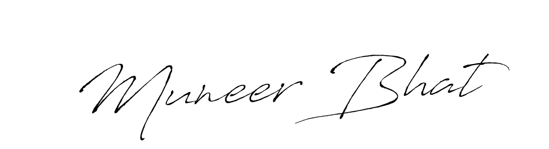 Create a beautiful signature design for name Muneer Bhat. With this signature (Antro_Vectra) fonts, you can make a handwritten signature for free. Muneer Bhat signature style 6 images and pictures png